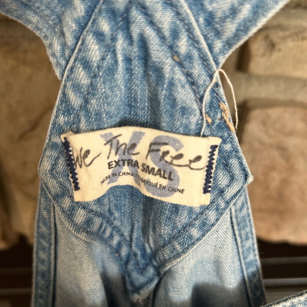 We The Free Light Blue Denim Overalls